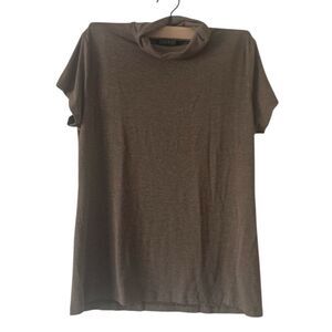 LAUREN Ralph Lauren- Brown-Mock Neck-Short Sleeve Size XL